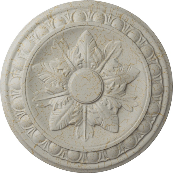 Ekena Millwork Exeter Ceiling Medallion (Fits Canopies up to 3 1/8"), 17 3/4"OD x 1 1/8"P, Pot of Cream Crackle CM17EXPCC - main